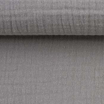 Musselin - Double Gauze -  Jenke Uni Grau by Swafing